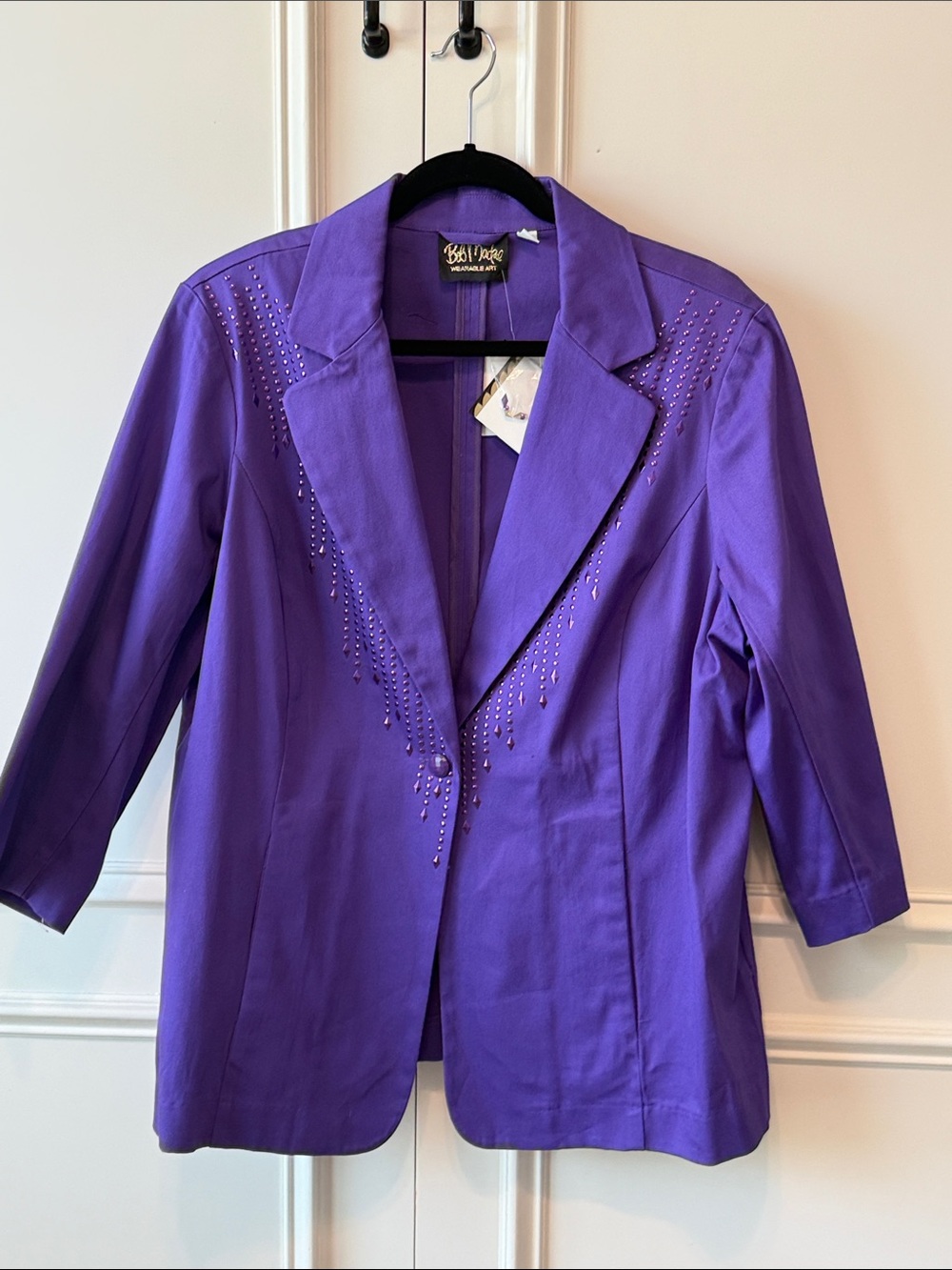 Bob Mackie Purple Embellished Women's Blazer